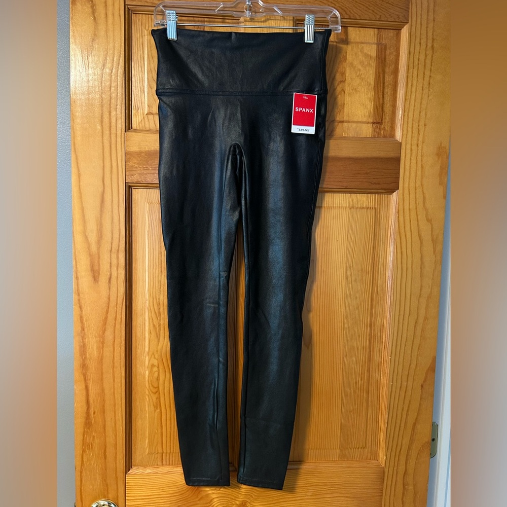 Spanx Black Faux Leather Leggings NWT